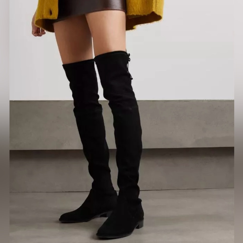 Stuart Weitzman black Suede lowland Over-the-knee Boots size 7.5